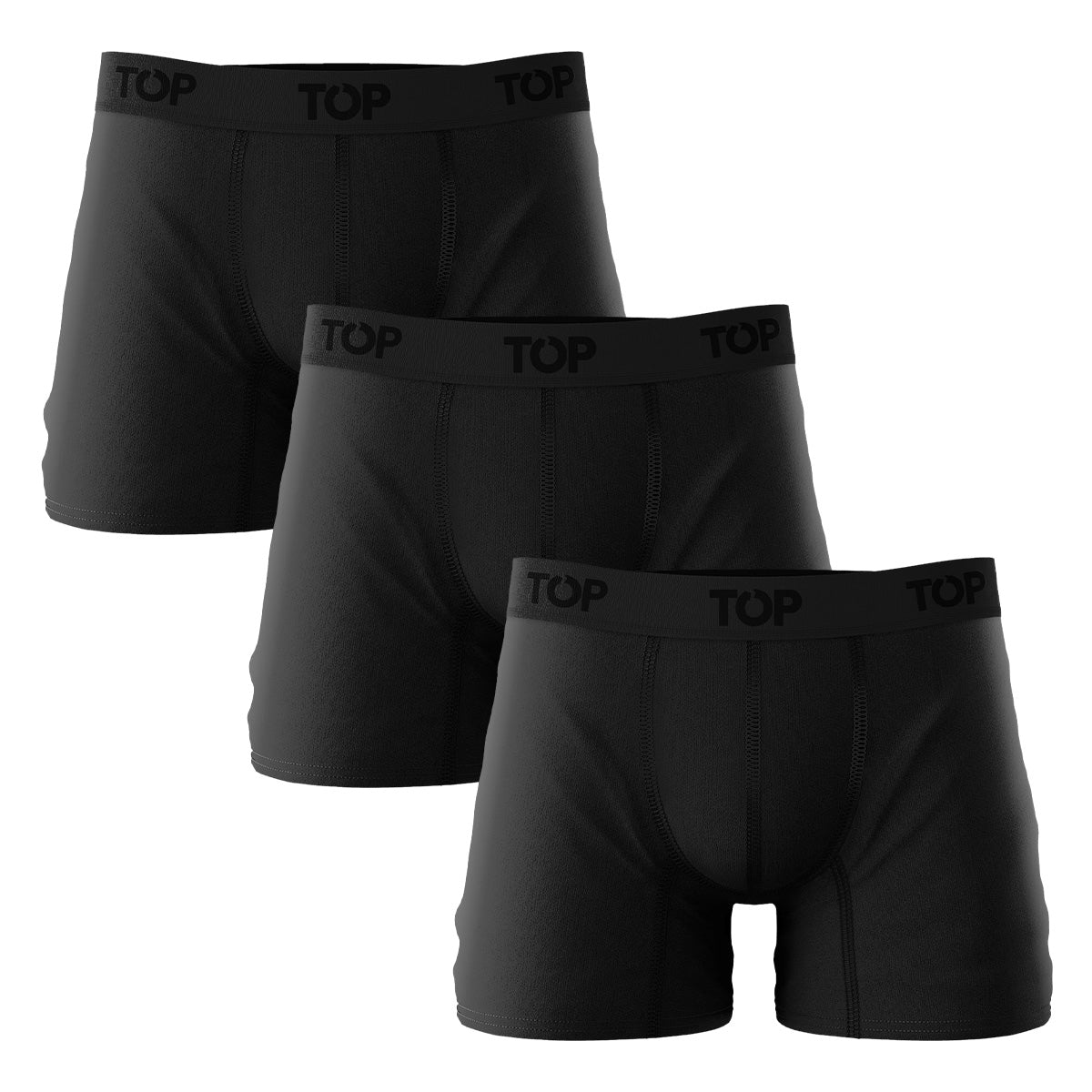 Boxer Medio Algodon Pack 3 Negro