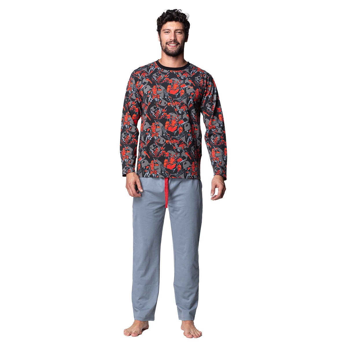 Pijama Hombre Invierno Algodón Deadpool C2