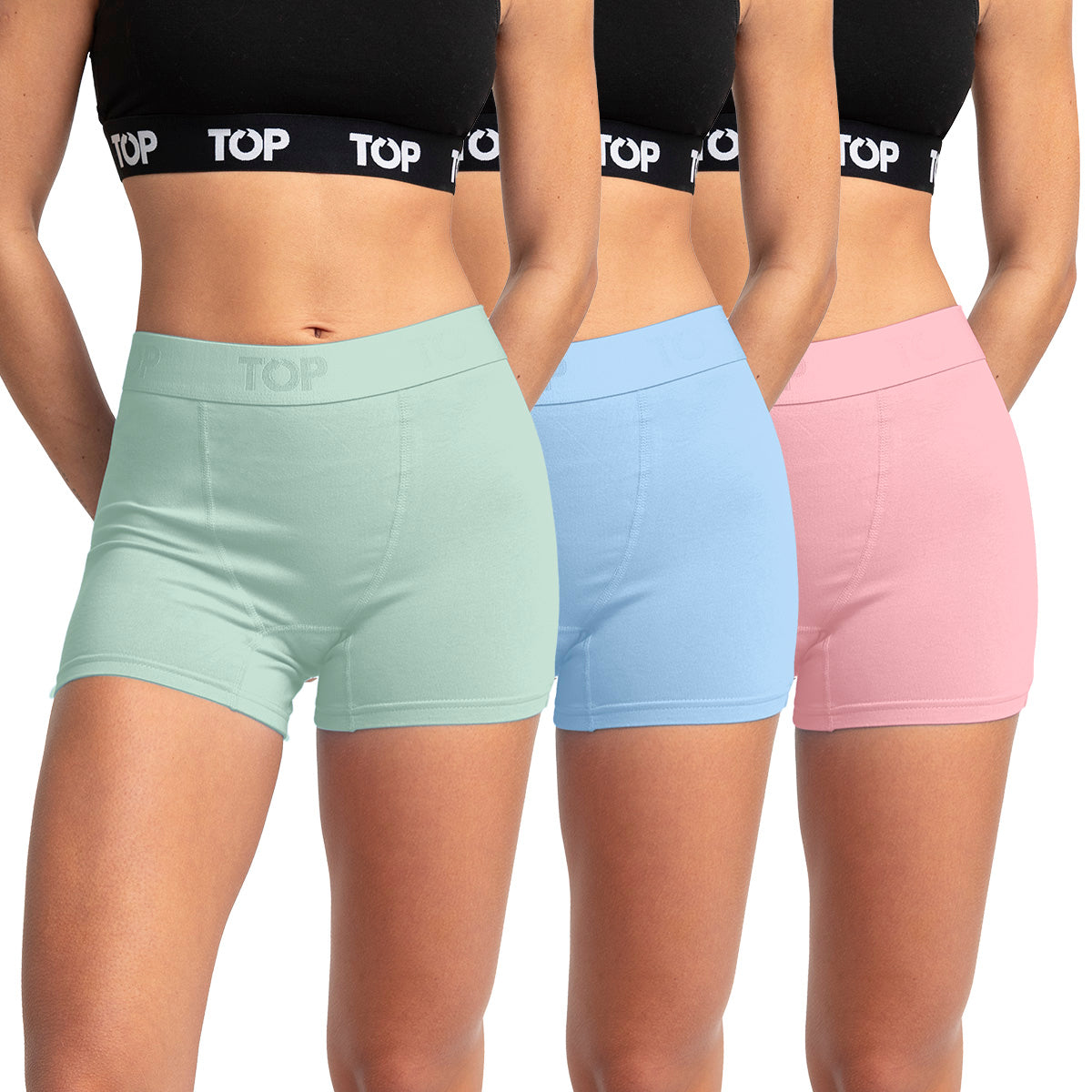 Boxer Corto MUJER Algodon Pack 3 C4 Top Underwear