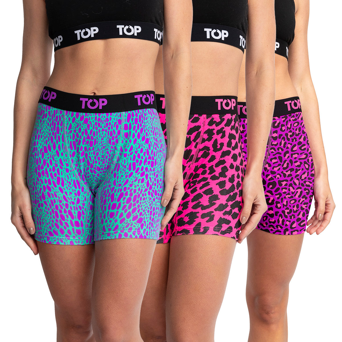 Boxer Medio MUJER Algodon Pack 3 Neon C2