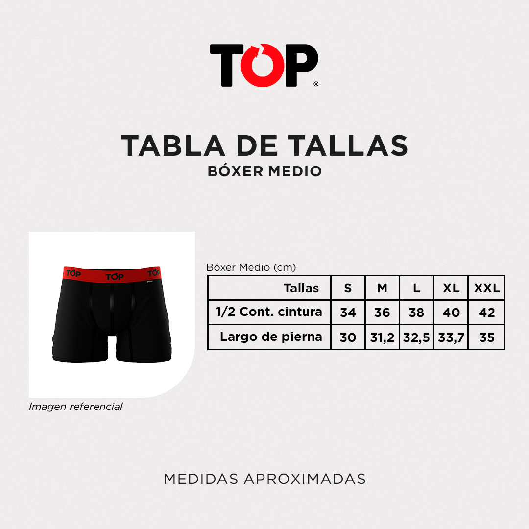 Tabla de fashion medidas de boxer para hombres