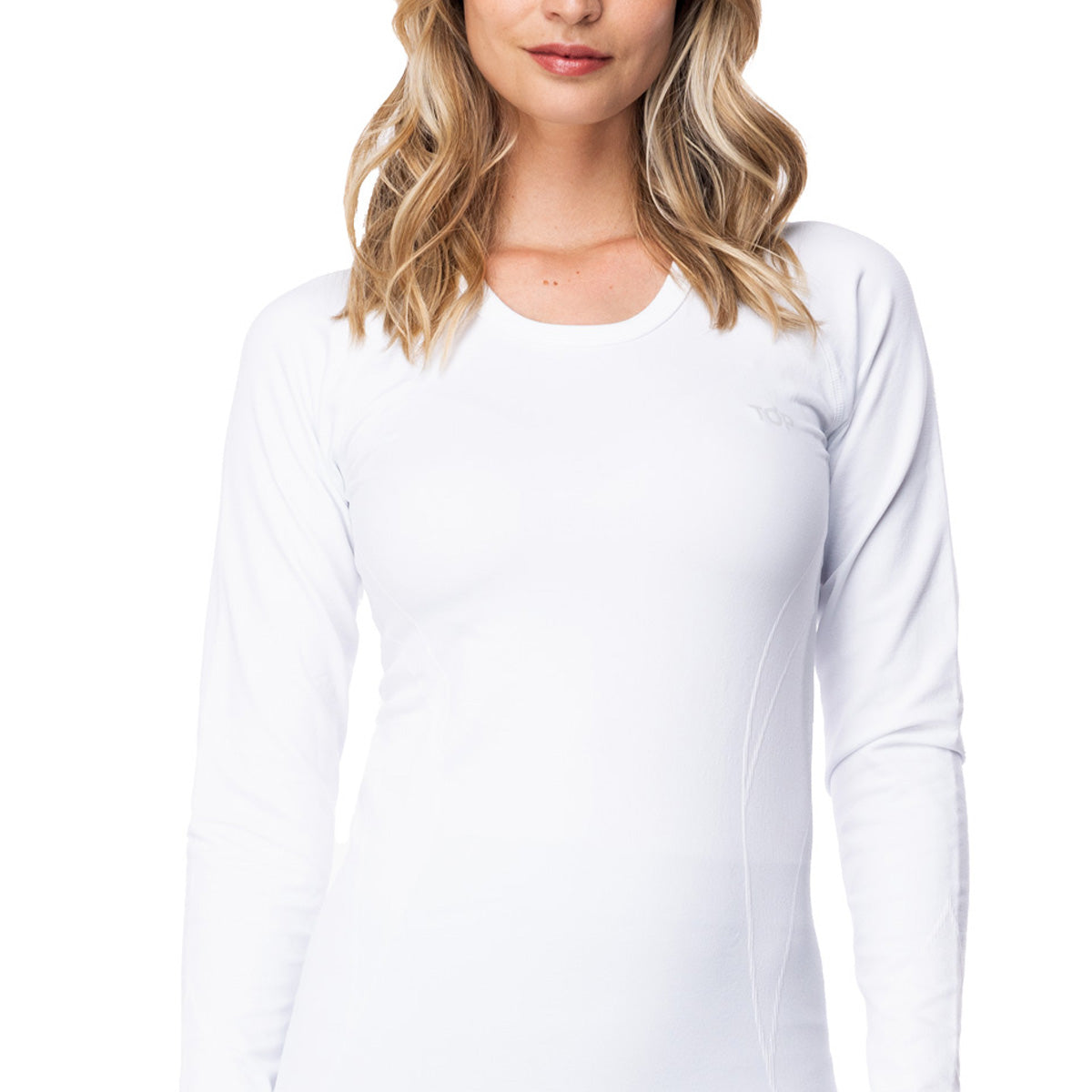 Camiseta Mujer Deportiva Primera Capa Microfibra Blanca