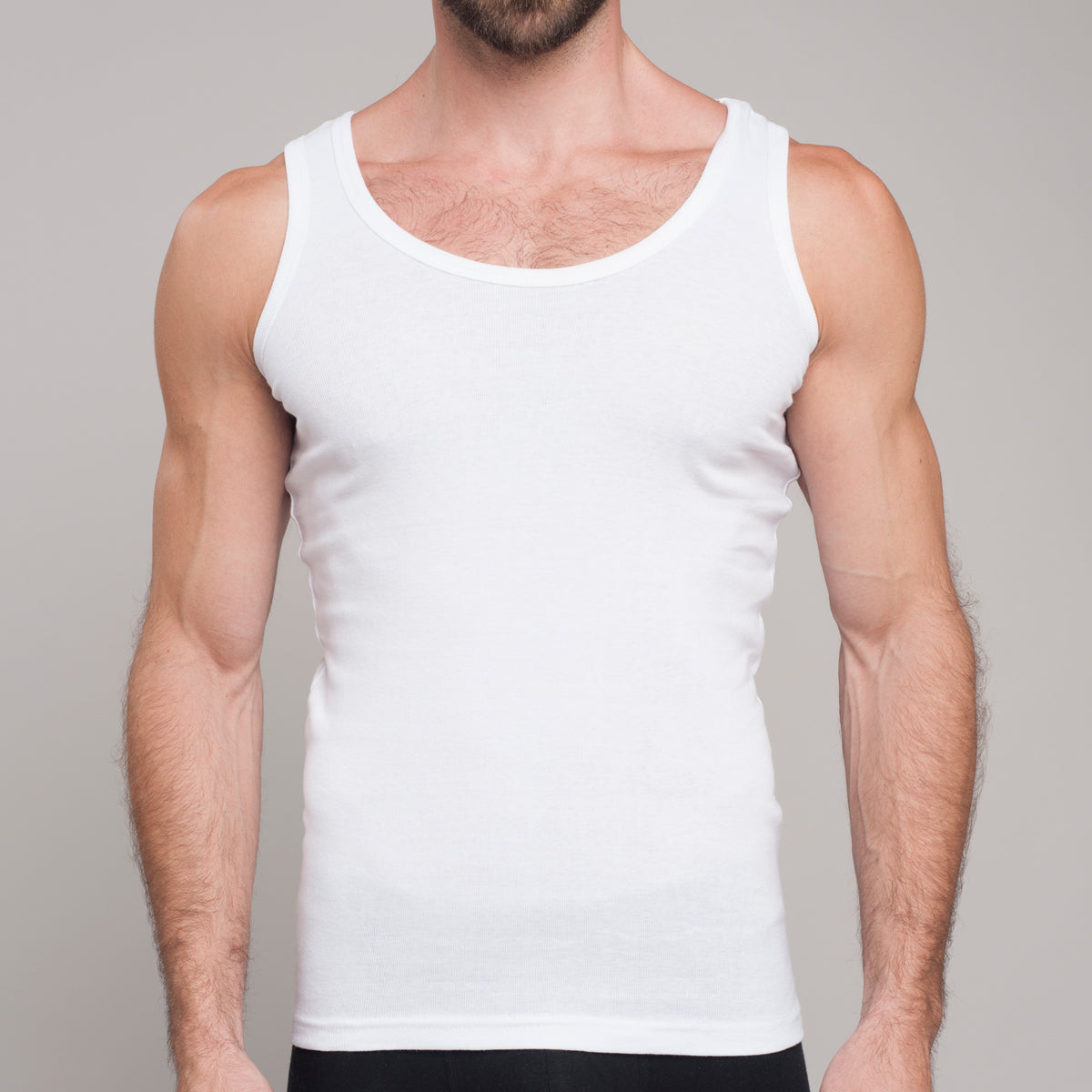 Camisetas blancas sin manga para hombre