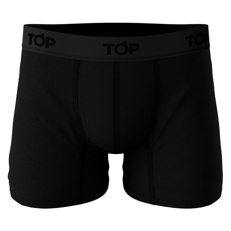 Boxer Medio Algodon Pack 3 Negro Top Underwear