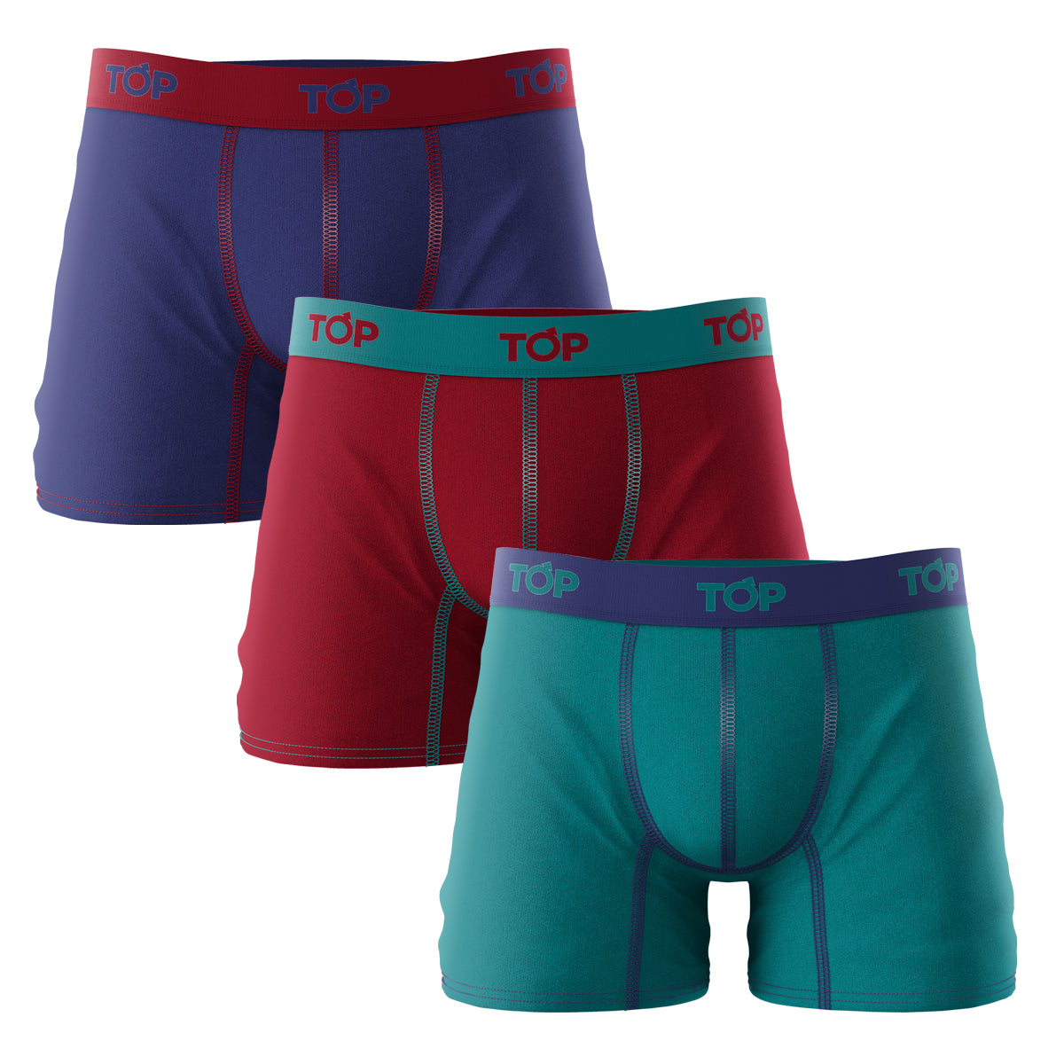 Boxer Medio Algodón Color Pack 3 PKC6